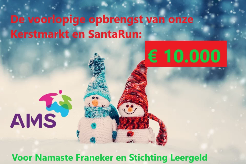 Opbrengst Kerstmarkt € 10.000!